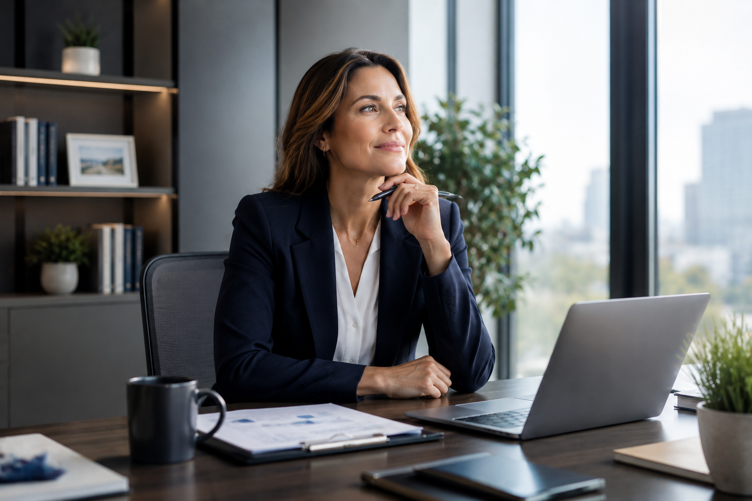 Independent financial advisor reviewing investment and tax strategy at desk